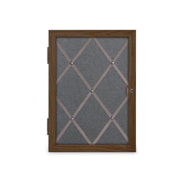 Sliding Door 16" Wood Framed Display Cas, UVDC1649-OAK-COBACC